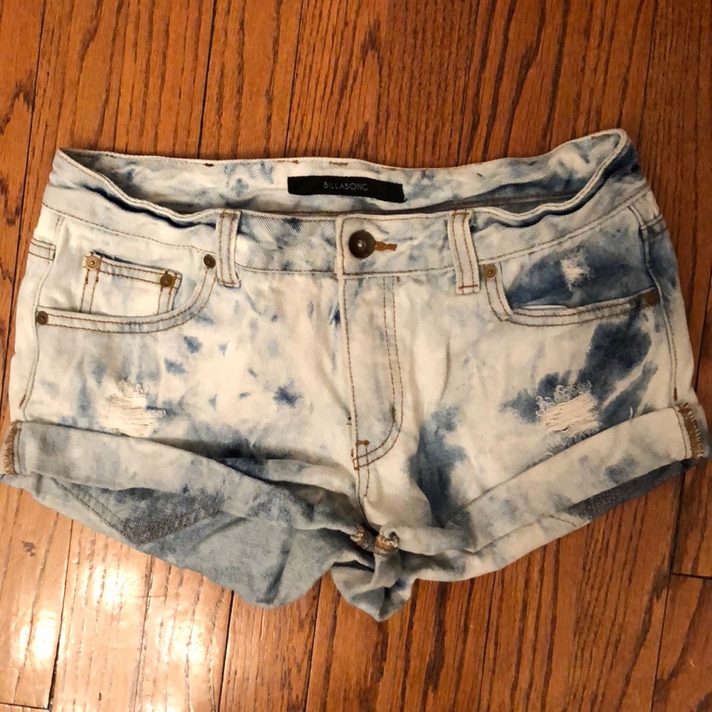 Billabong tie dye denim shorts